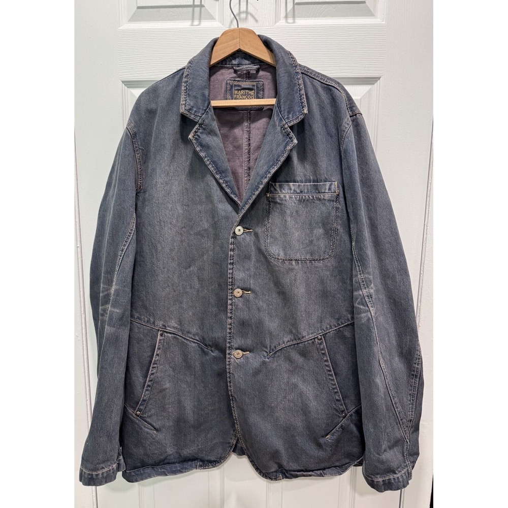 Y2K Vintage Marithe Francois Girbaud Jean Jacket Size 3XL Denim Blazer Coat